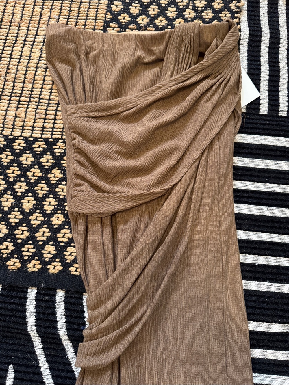 JLUXLABEL Brown Long Draped Maxi skirt - Picture 5 of 6